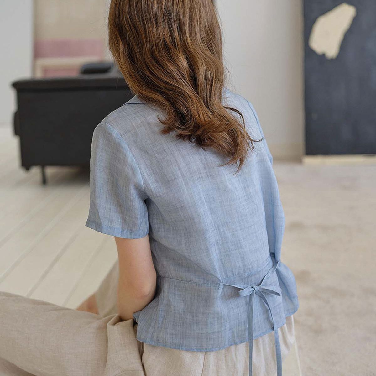 심플레트로(SIMPLE RETRO) SR_Fermented washed blouse