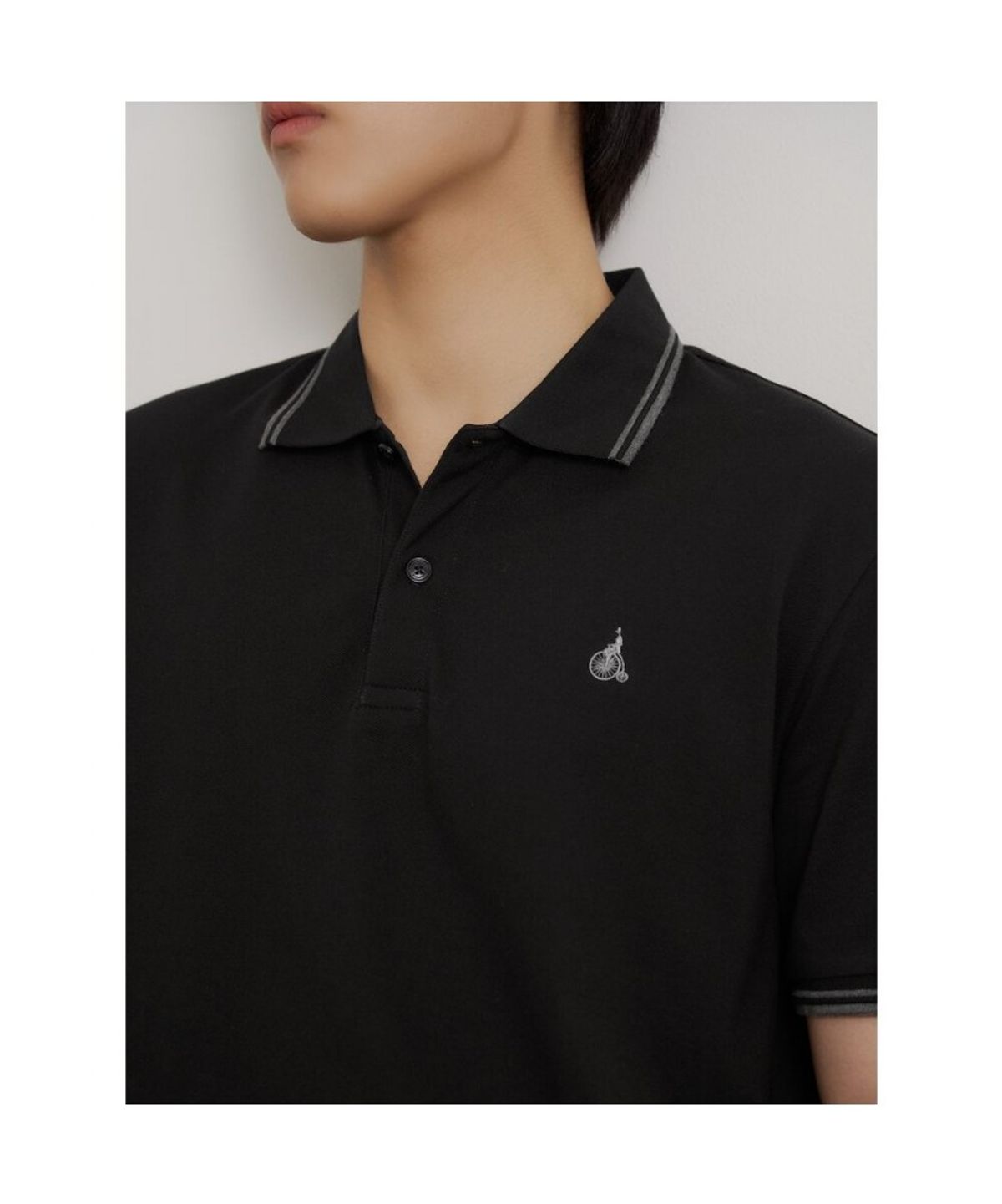 빈폴 멘(BEANPOLE MEN) PQ 티핑 칼라 반소매 티셔츠  블랙