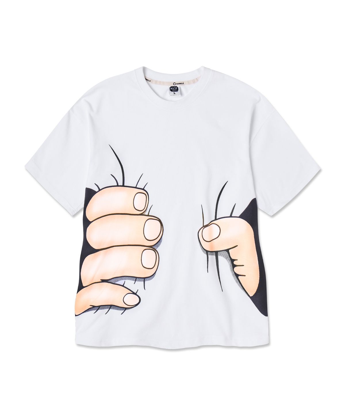 앨빈클로(ALVINCLO) 허리가 얇아 보이는 HAND 반팔티셔츠 AST3643 (1COLOR)