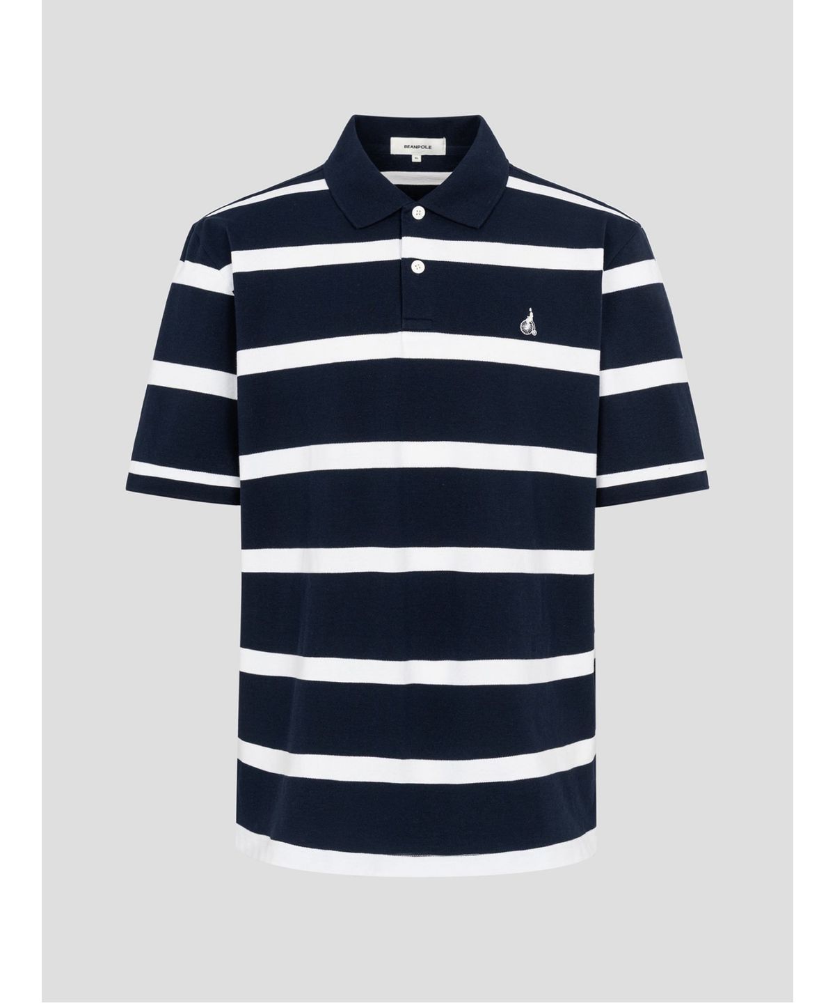 빈폴 멘(BEANPOLE MEN) 볼드 스트라이프 피케 티셔츠  네이비