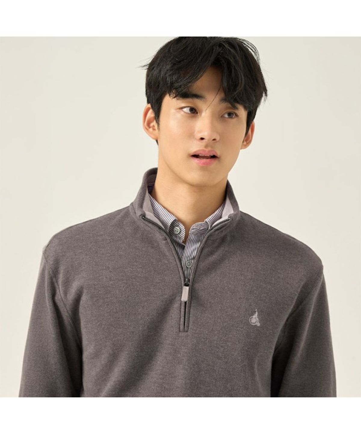 빈폴 멘(BEANPOLE MEN) 클래식 소프트 코튼 쿼터집 티셔츠  브라운