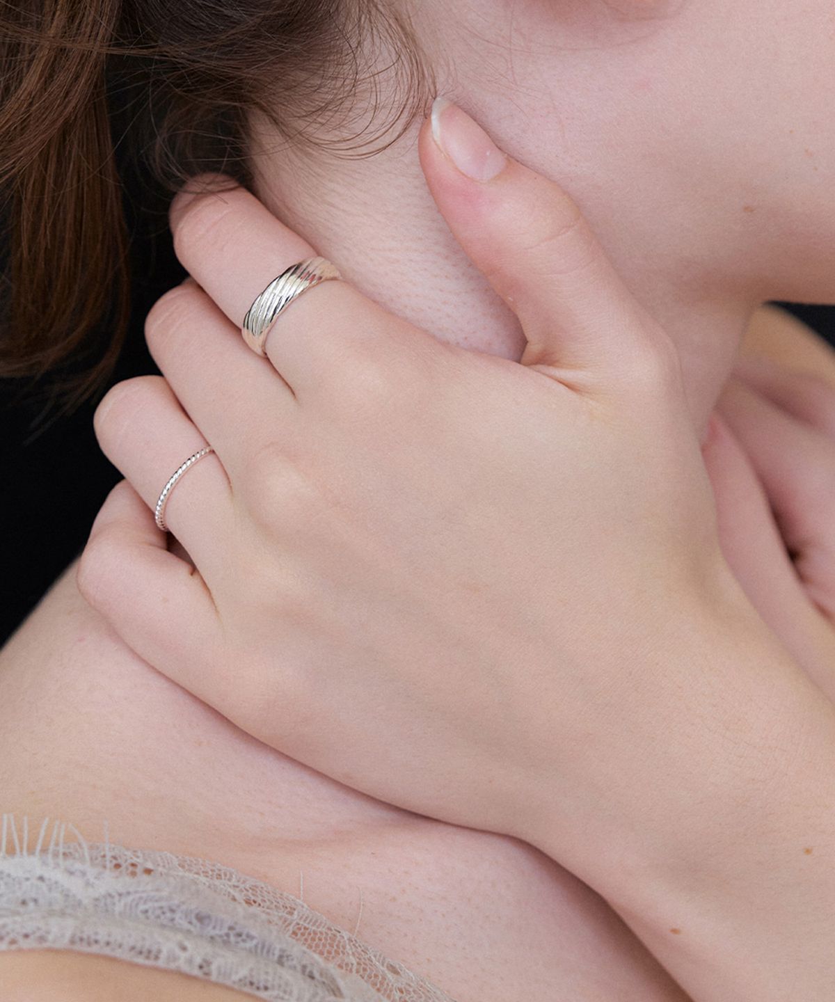 오블라(OVLA) soft oblique line ring JR010