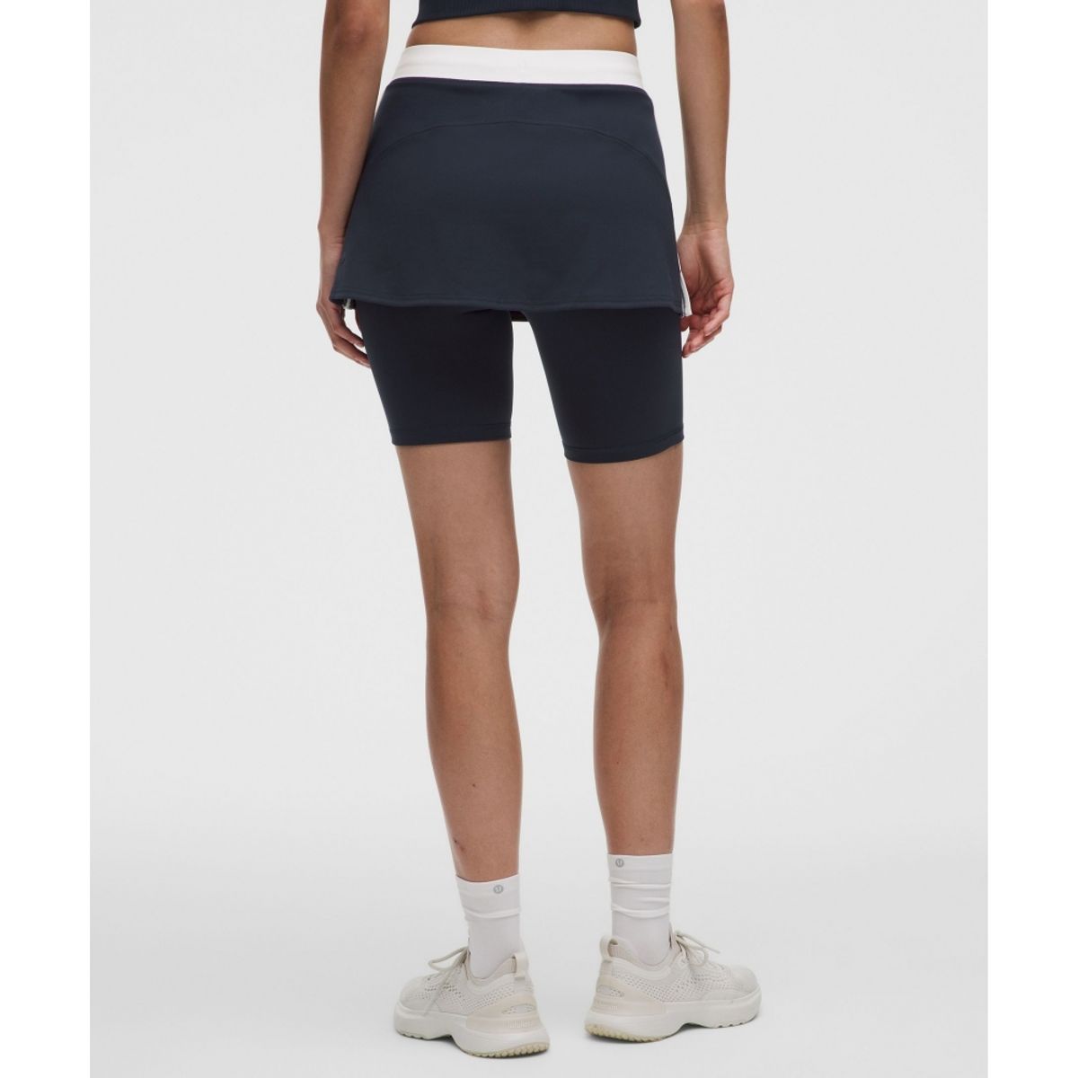 룰루레몬(LULULEMON) Everlux™ 컬러블록 레이어드 스커트  TRNV WHT