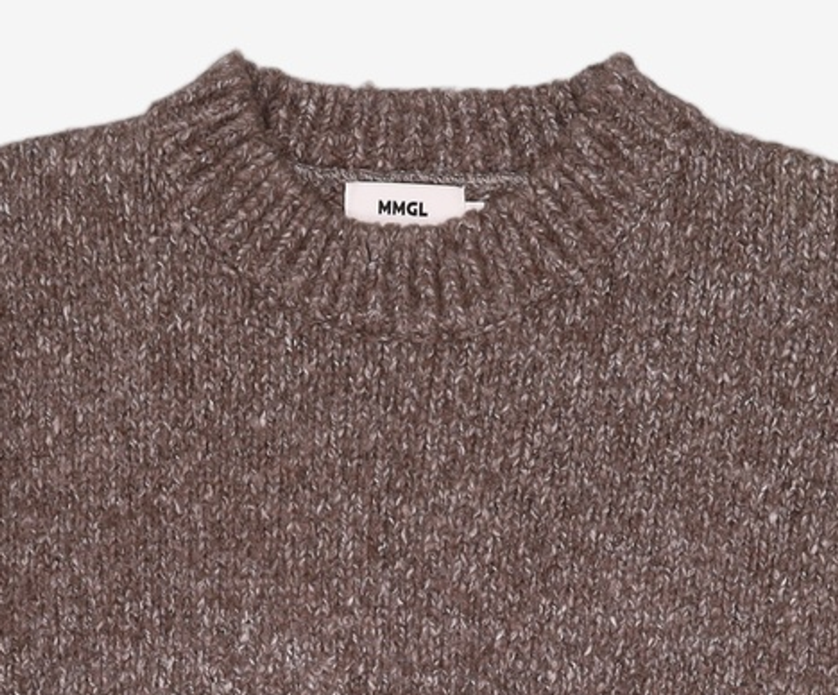 엠엠지엘(MMGL) WOMENS CREW-NECK SWEATER (MIXED BROWN) 4