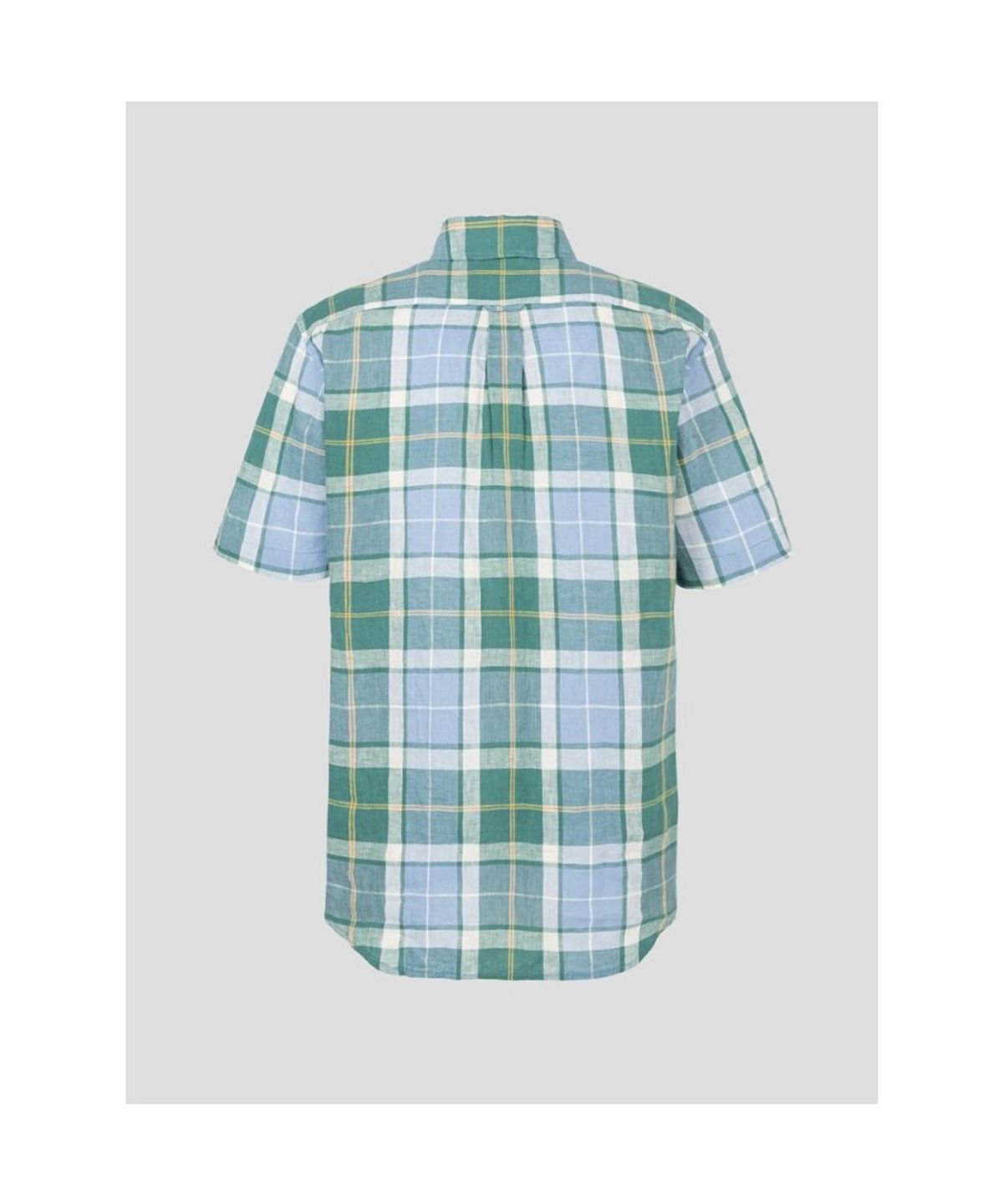 빈폴 멘(BEANPOLE MEN) 리넨 빅체크 반소매 셔츠  그린