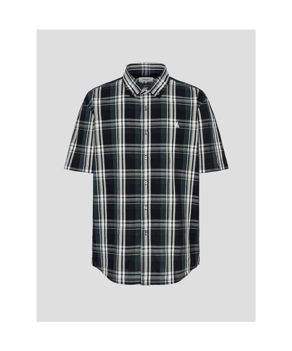 빈폴 멘(BEANPOLE MEN) 시어서커 빅체크 반소매 셔츠  그린