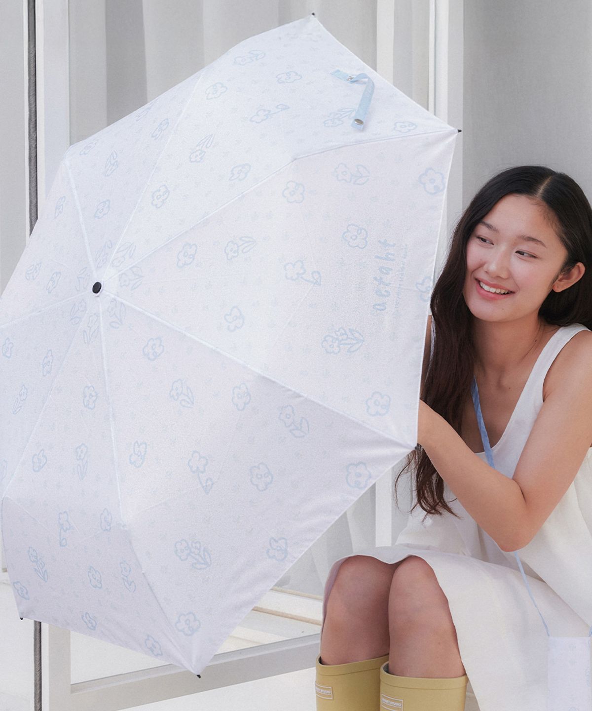 오블라(OVLA) [애타트] Drawing flower umbrella 3color UM002