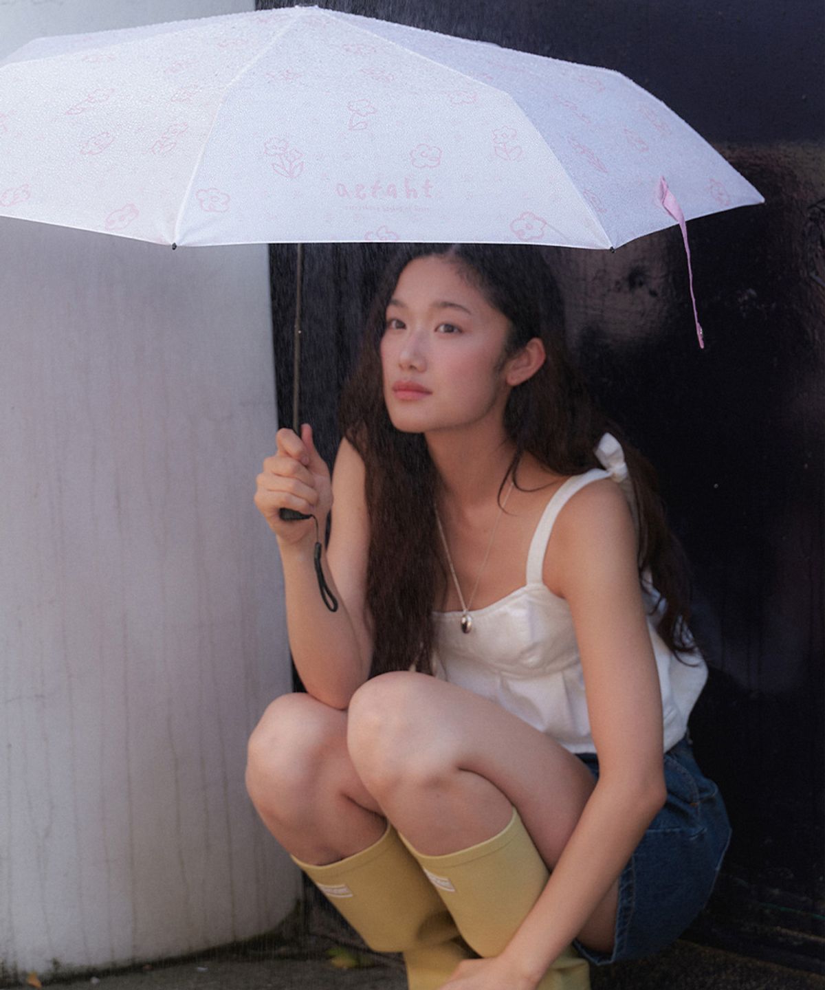 오블라(OVLA) [애타트] Drawing flower umbrella 3color UM002