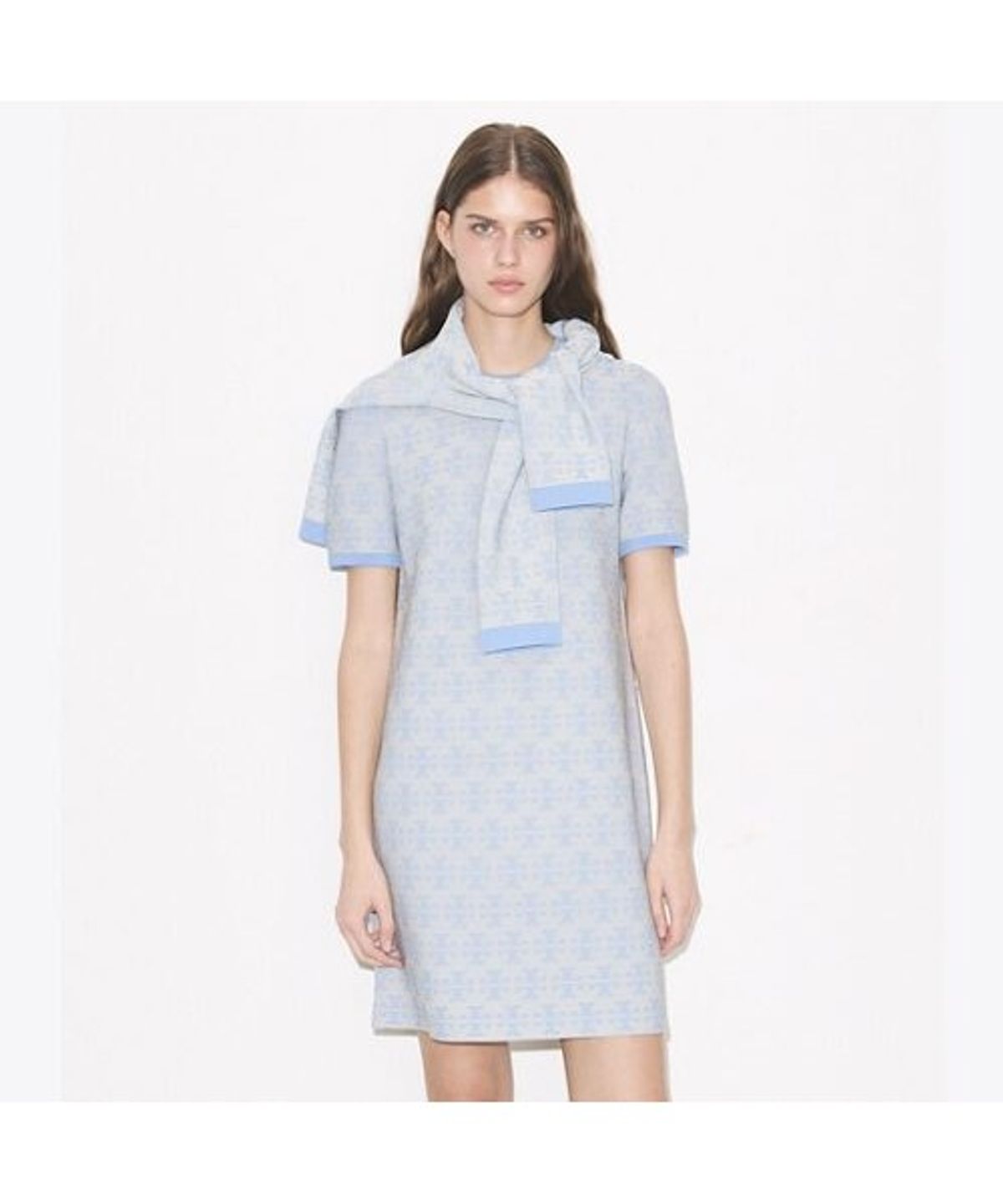 토리버치(TORYBURCH) 비스코스 크루넥 드레스 - 바닐라 / 블루