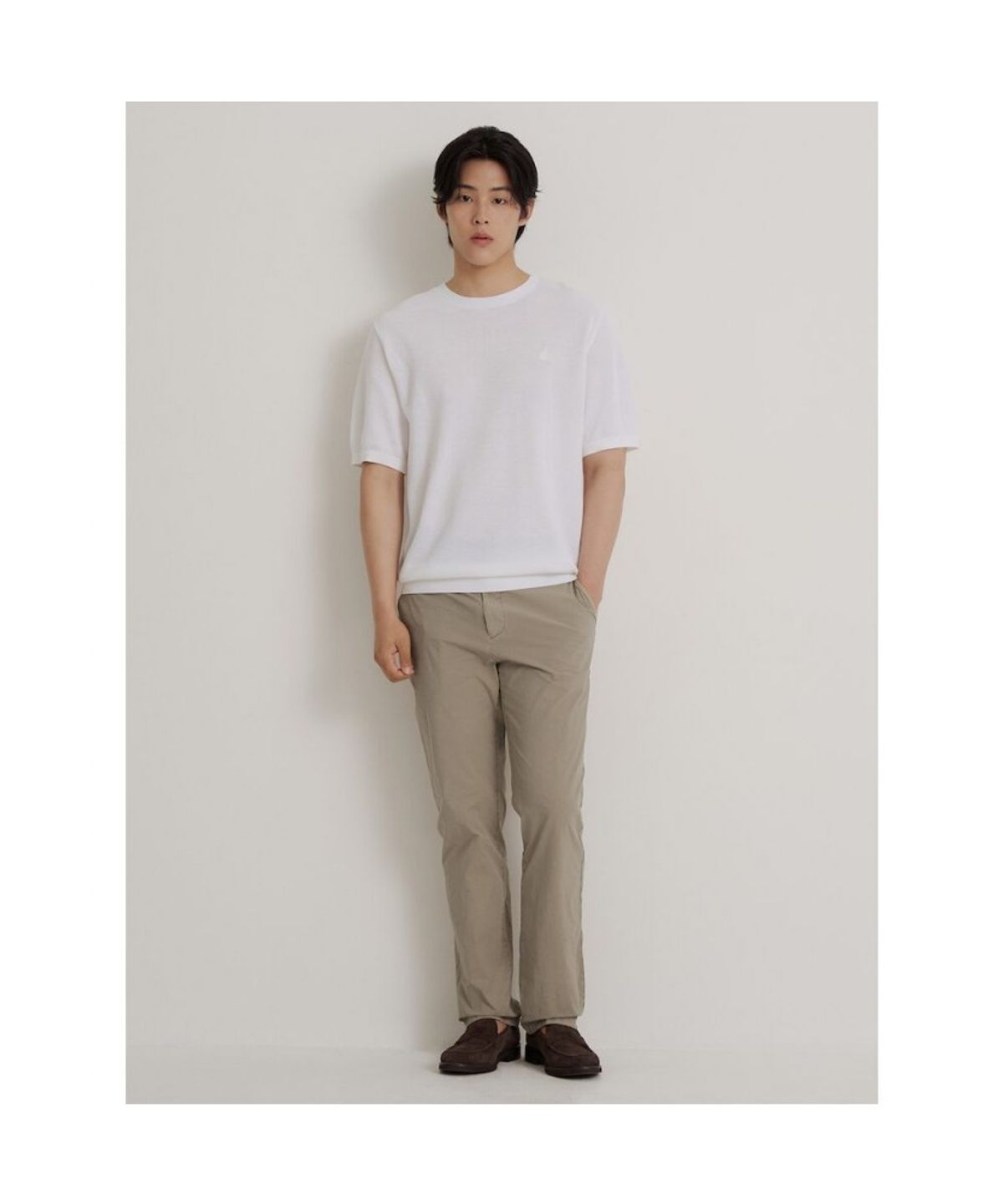 빈폴 멘(BEANPOLE MEN) 여름 가먼트다잉 스탠다드핏 팬츠  카키