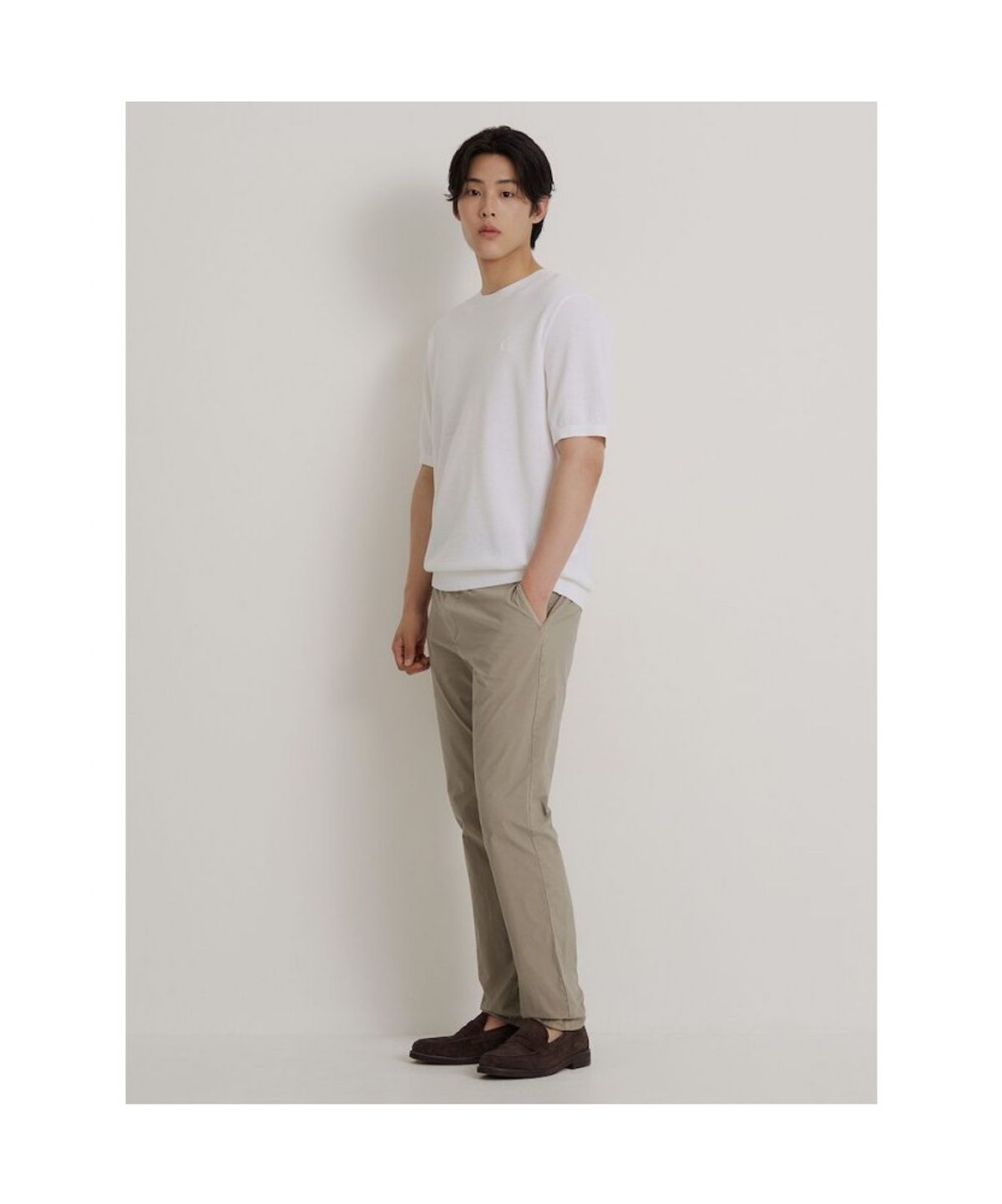 빈폴 멘(BEANPOLE MEN) 여름 가먼트다잉 스탠다드핏 팬츠  카키