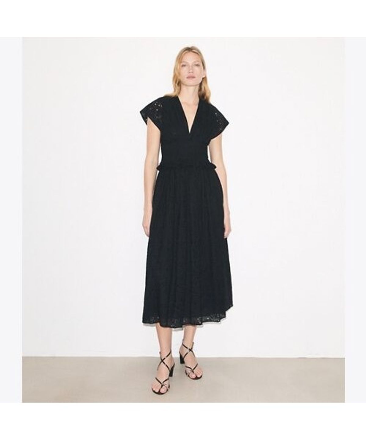 토리버치(TORYBURCH) 아일렛 코튼 드레스 - 블랙