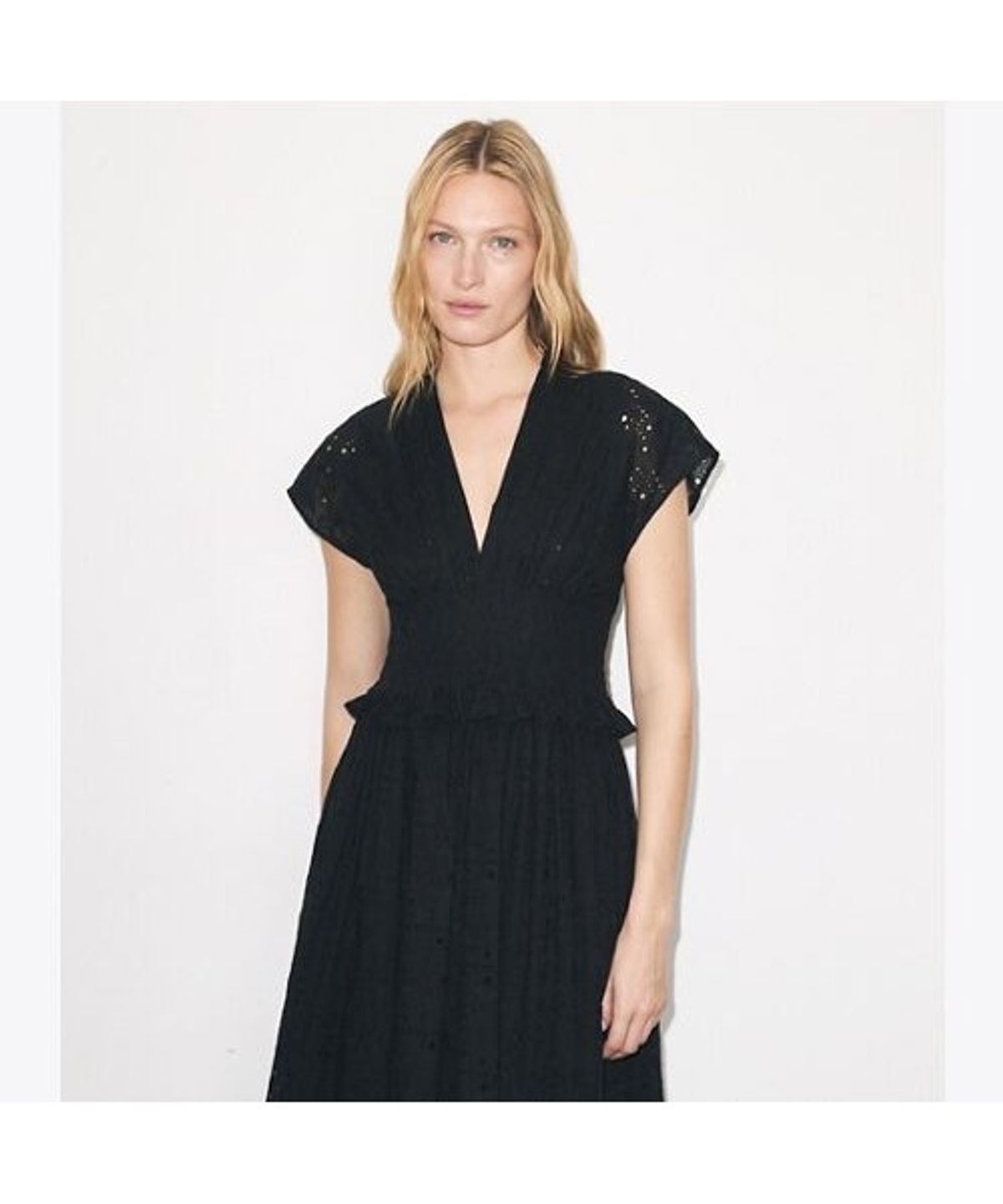토리버치(TORYBURCH) 아일렛 코튼 드레스 - 블랙