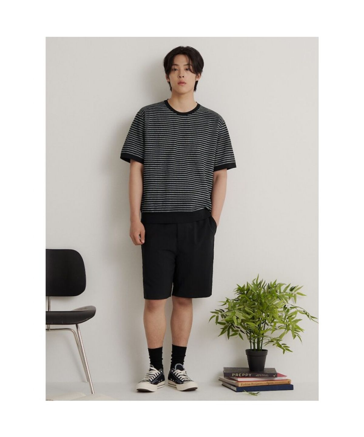 빈폴 멘(BEANPOLE MEN) 젠틀테크 캐주얼 컴포트핏 하프팬츠  블랙
