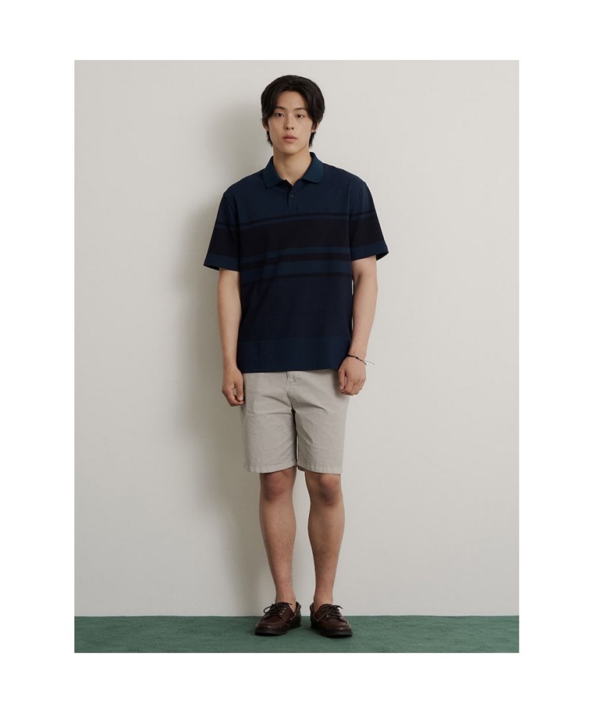 빈폴 멘(BEANPOLE MEN) 가먼트다잉 하프 팬츠  라이트 그레이