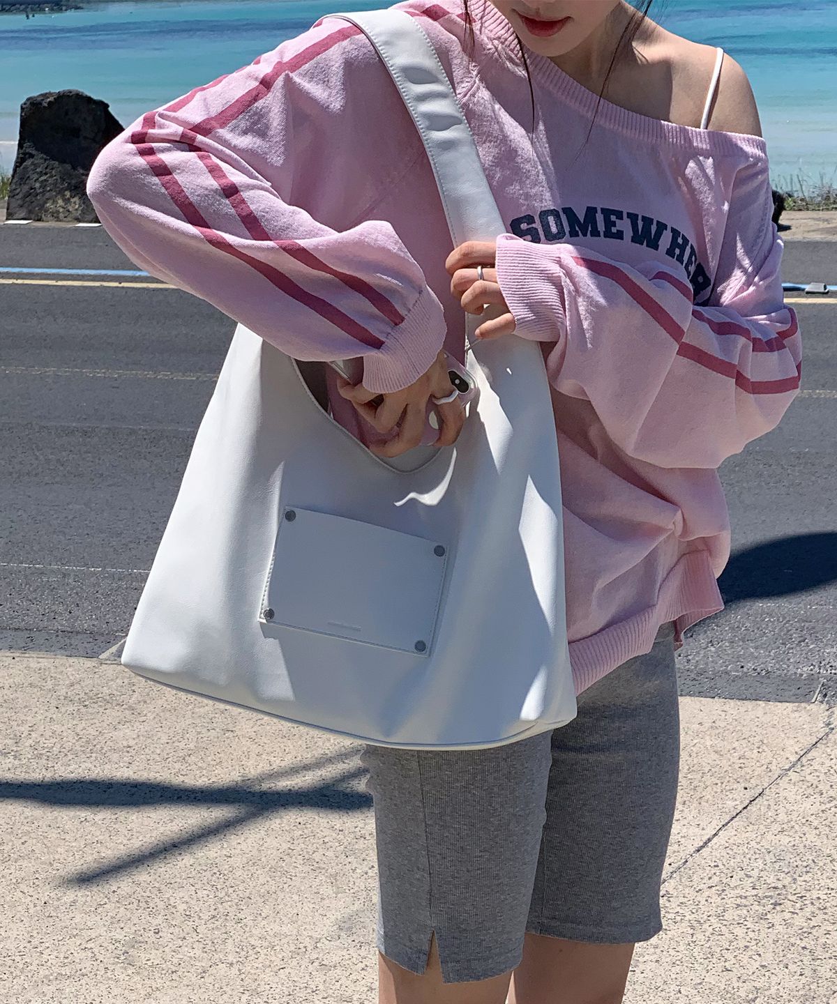 썸웨어버터(SOMEWHEREBUTTER) Archive Bag - Ivory