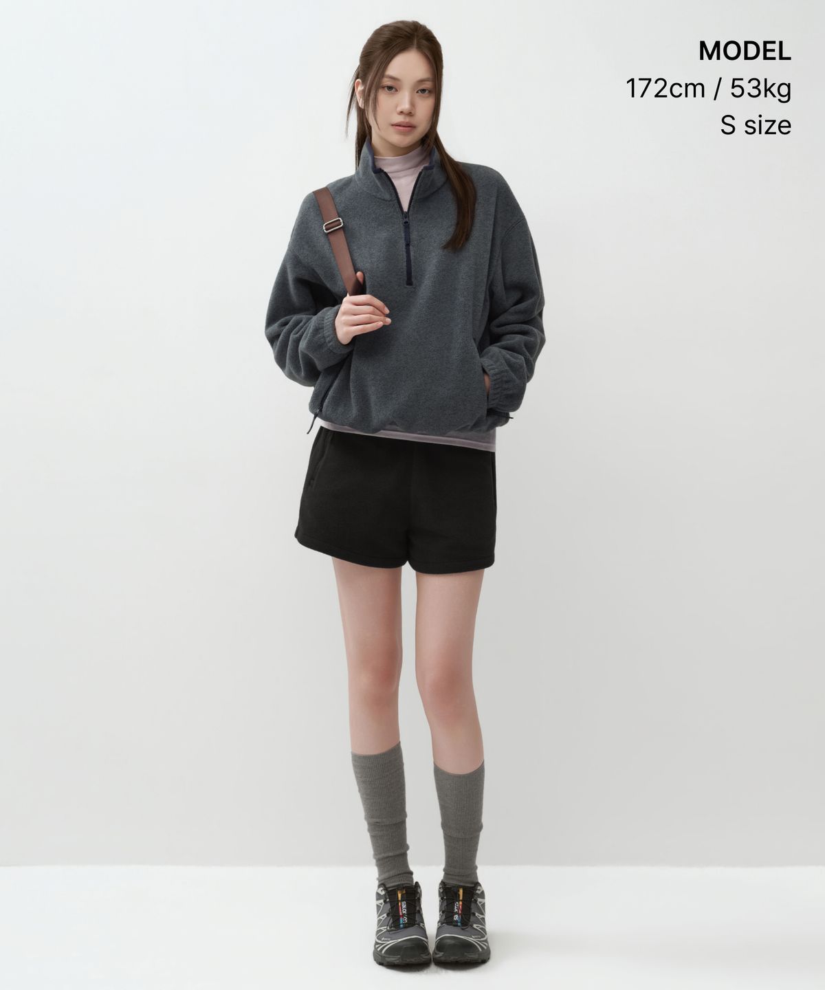 무신사 스탠다드 우먼(MUSINSA STANDARD WOMAN) 우먼즈 폴라 플리스 밴딩 쇼츠 [블랙]