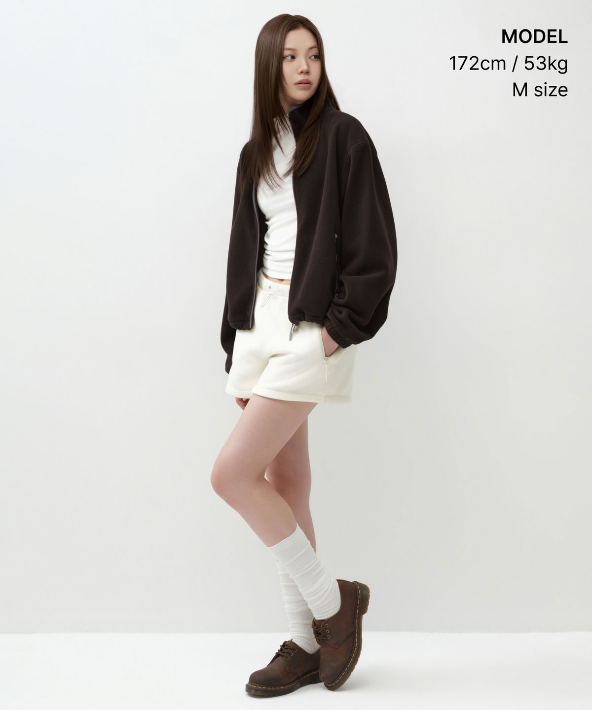 무신사 스탠다드 우먼(MUSINSA STANDARD WOMAN) 우먼즈 폴라 플리스 하이 넥 재킷 [브라운]
