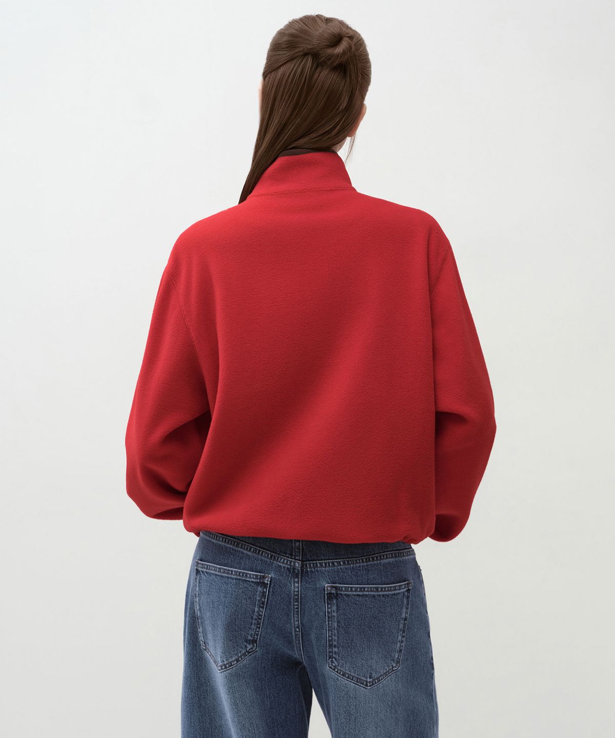 무신사 스탠다드 우먼(MUSINSA STANDARD WOMAN) 우먼즈 폴라 플리스 하이 넥 재킷 [레드]
