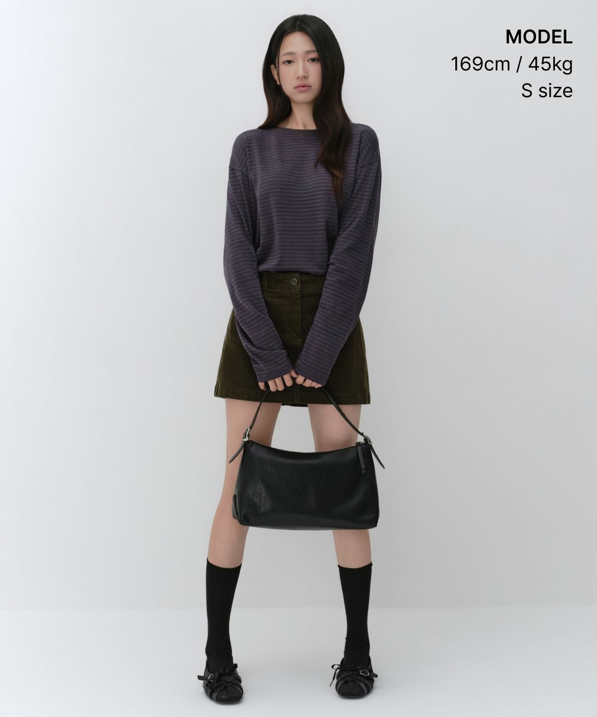 무신사 스탠다드 우먼(MUSINSA STANDARD WOMAN) 우먼즈 CR 스트라이프 릴렉스드 긴소매 티셔츠 [그레이]