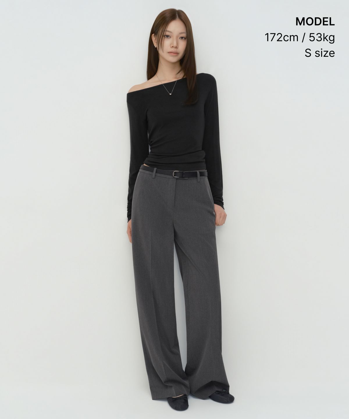 무신사 스탠다드 우먼(MUSINSA STANDARD WOMAN) 우먼즈 울 텐셀 오프숄더 긴소매 티셔츠 [블랙]