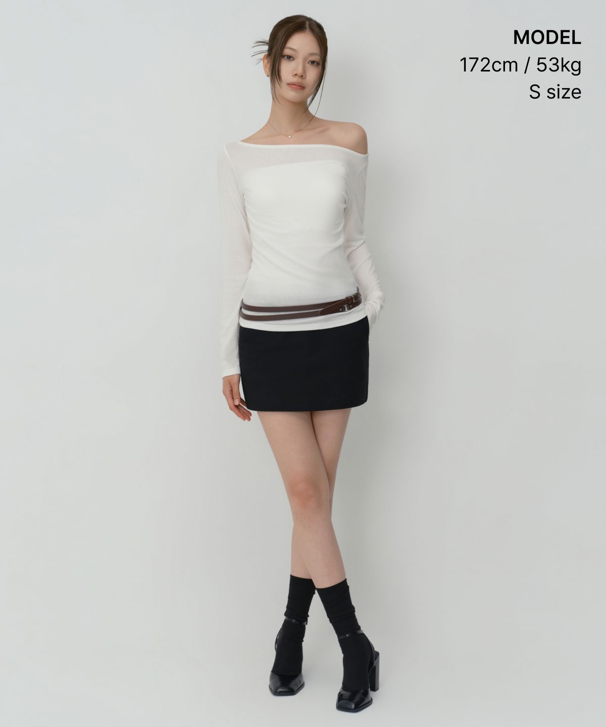 무신사 스탠다드 우먼(MUSINSA STANDARD WOMAN) 우먼즈 울 텐셀 오프숄더 긴소매 티셔츠 [아이보리]