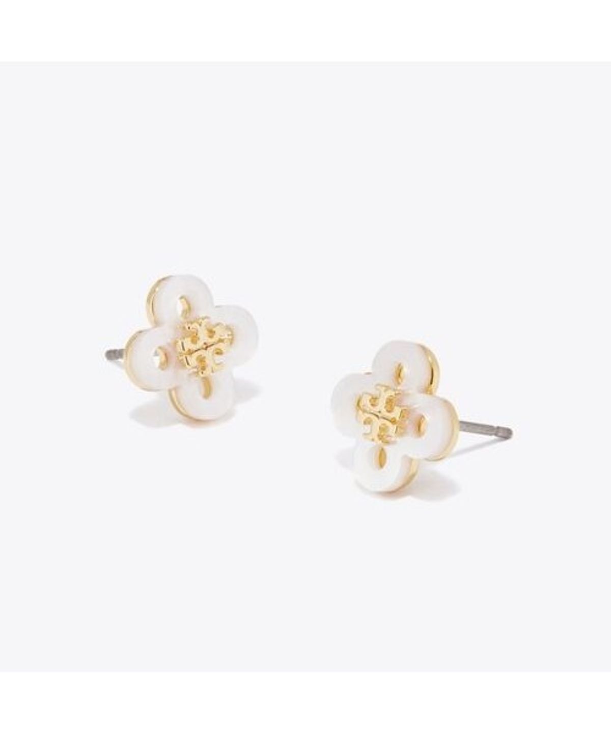 토리버치(TORYBURCH) 포겟 미 낫 클로버 앤 마더 오브 펄 스터드 이어링 - 토리 골드 / 마더 오브 펄