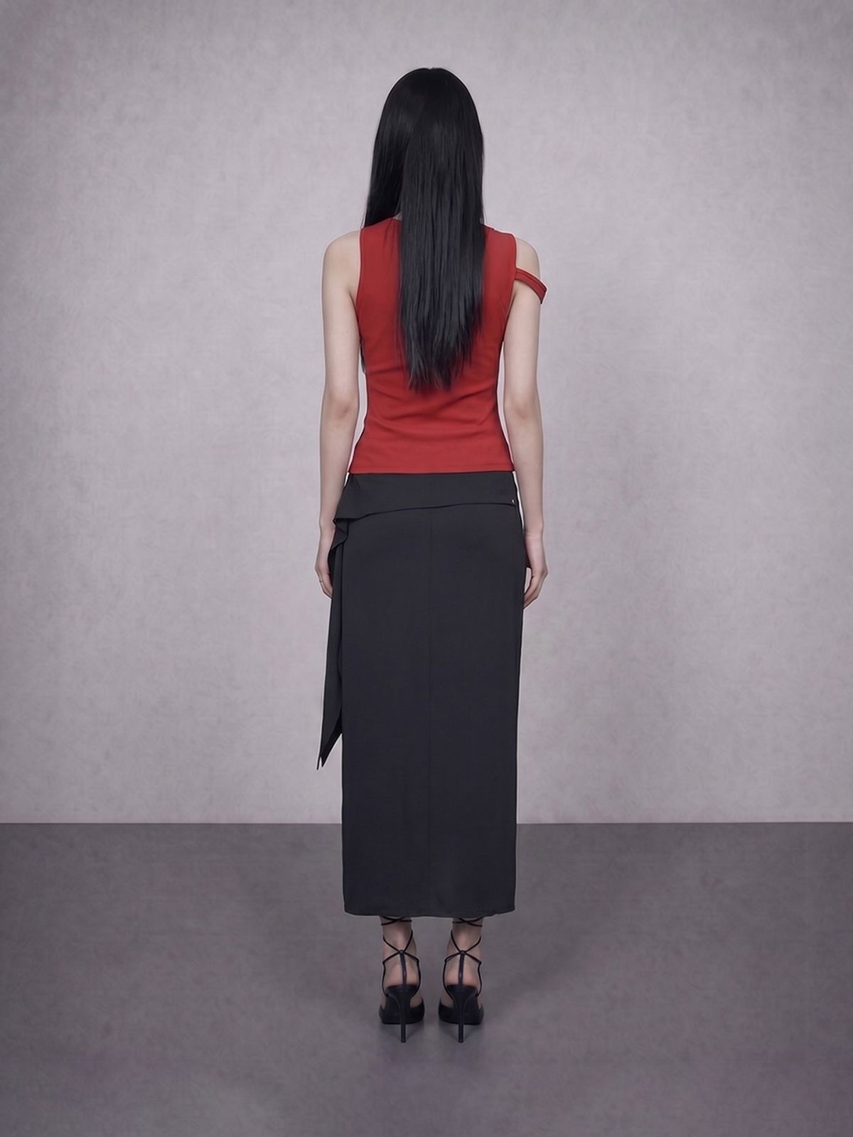 바운더리(BOUNDARY) GLAM RIBBED SLEEVELESS TEE-SHIRTS RD_B261MSM113