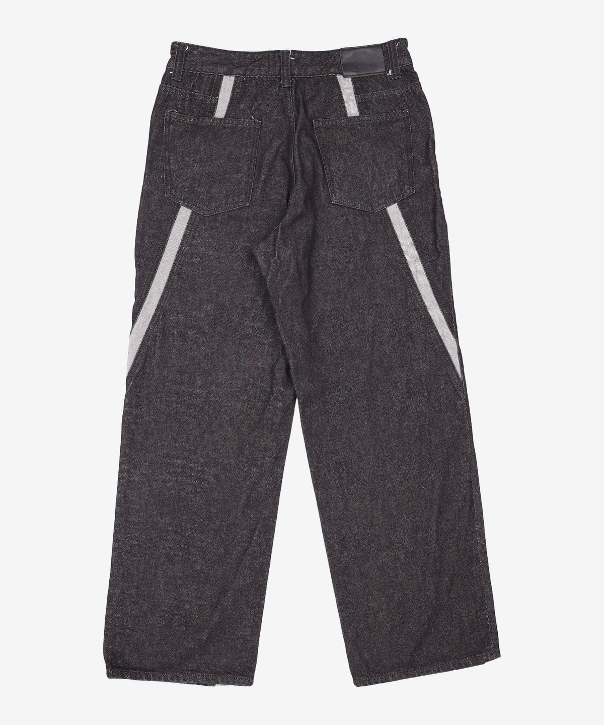 애드오프(ADDOFF) WAVE CURL LINE WIDE DENIM PANTS BLACK 50