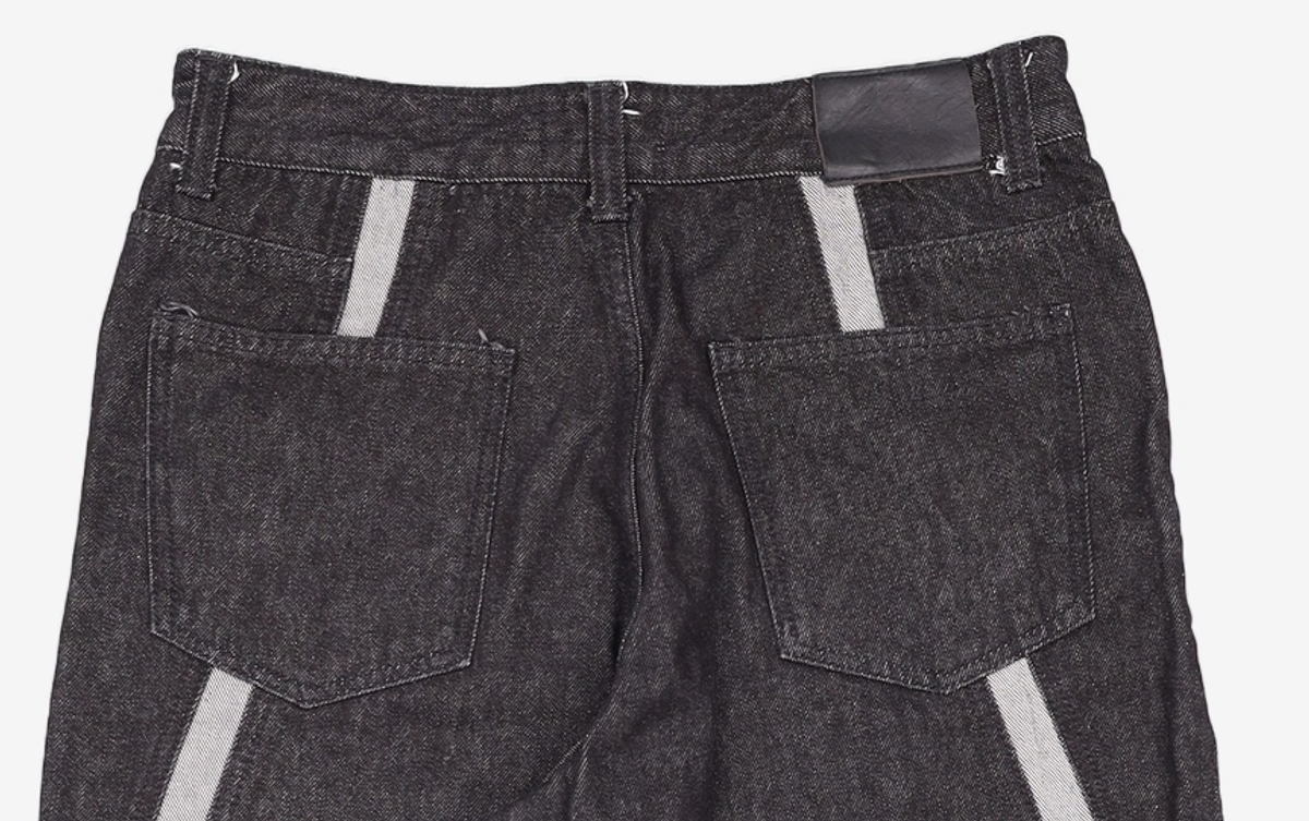 애드오프(ADDOFF) WAVE CURL LINE WIDE DENIM PANTS BLACK 50