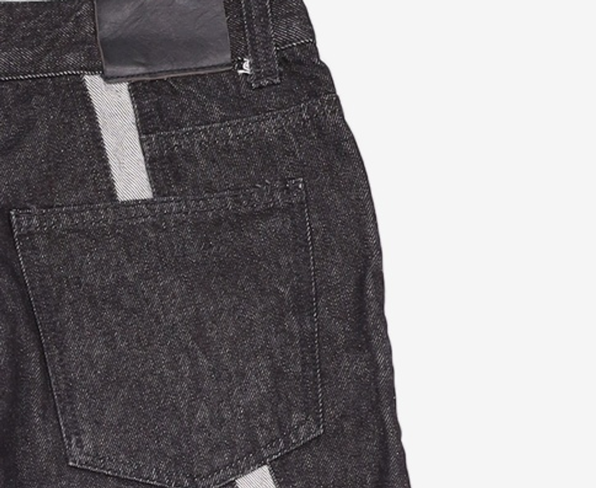 애드오프(ADDOFF) WAVE CURL LINE WIDE DENIM PANTS BLACK 50