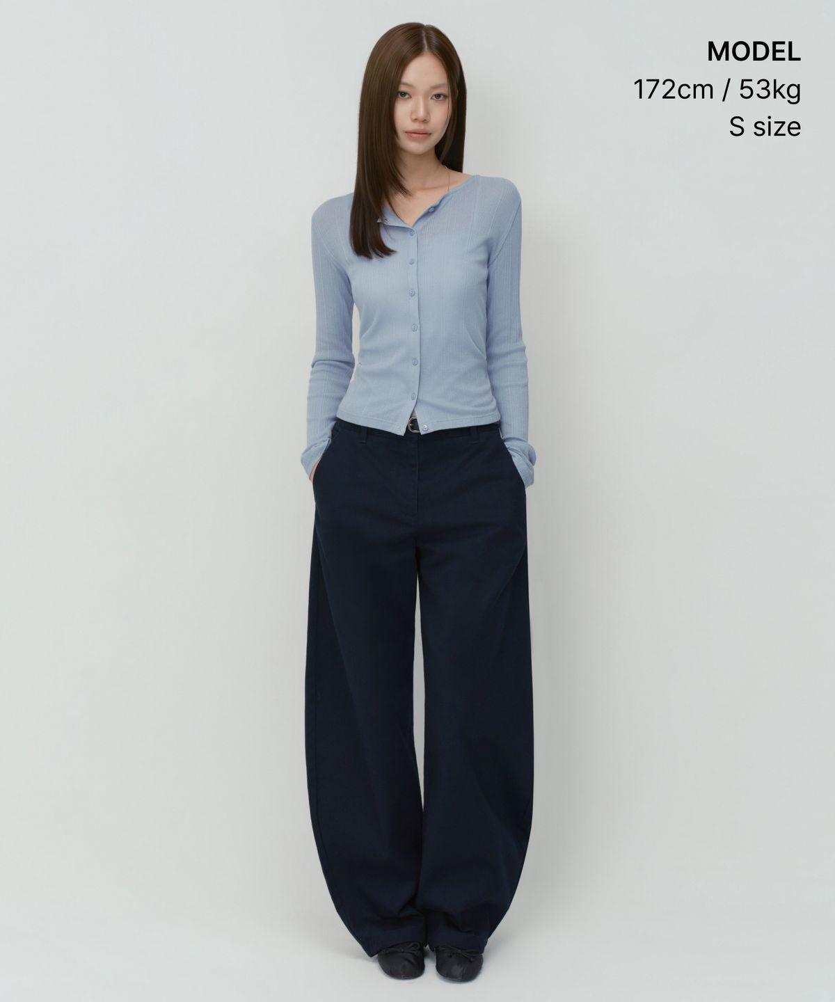 무신사 스탠다드 우먼(MUSINSA STANDARD WOMAN) 우먼즈 소프트 리브드 저지 가디건 [블루 그레이]