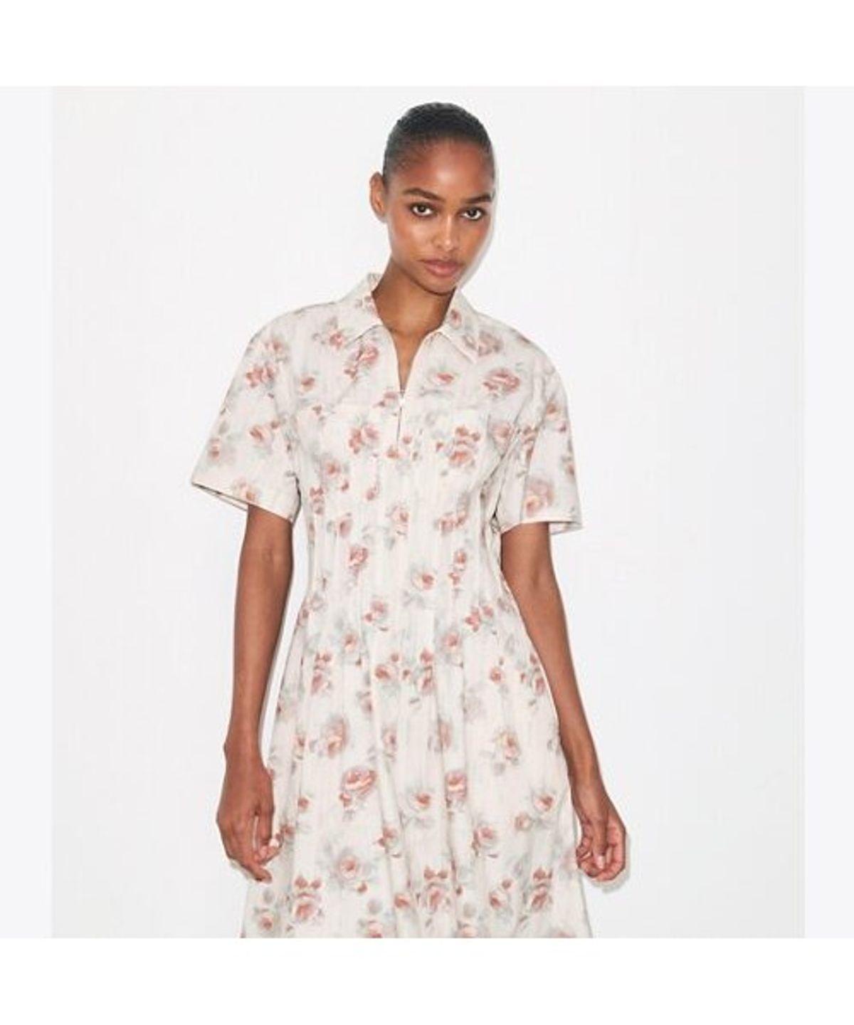 토리버치(TORYBURCH) 포플린 플리츠 웨이스트 드레스 - 핑크 로즈