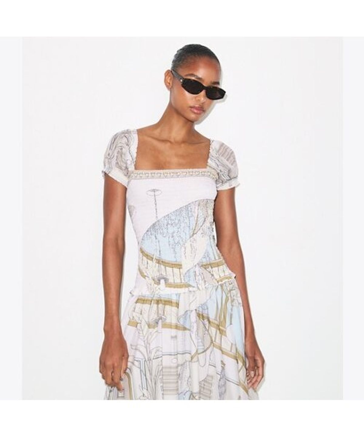 토리버치(TORYBURCH) 프린티드 스모크 드레스 - 더 풀 베이지