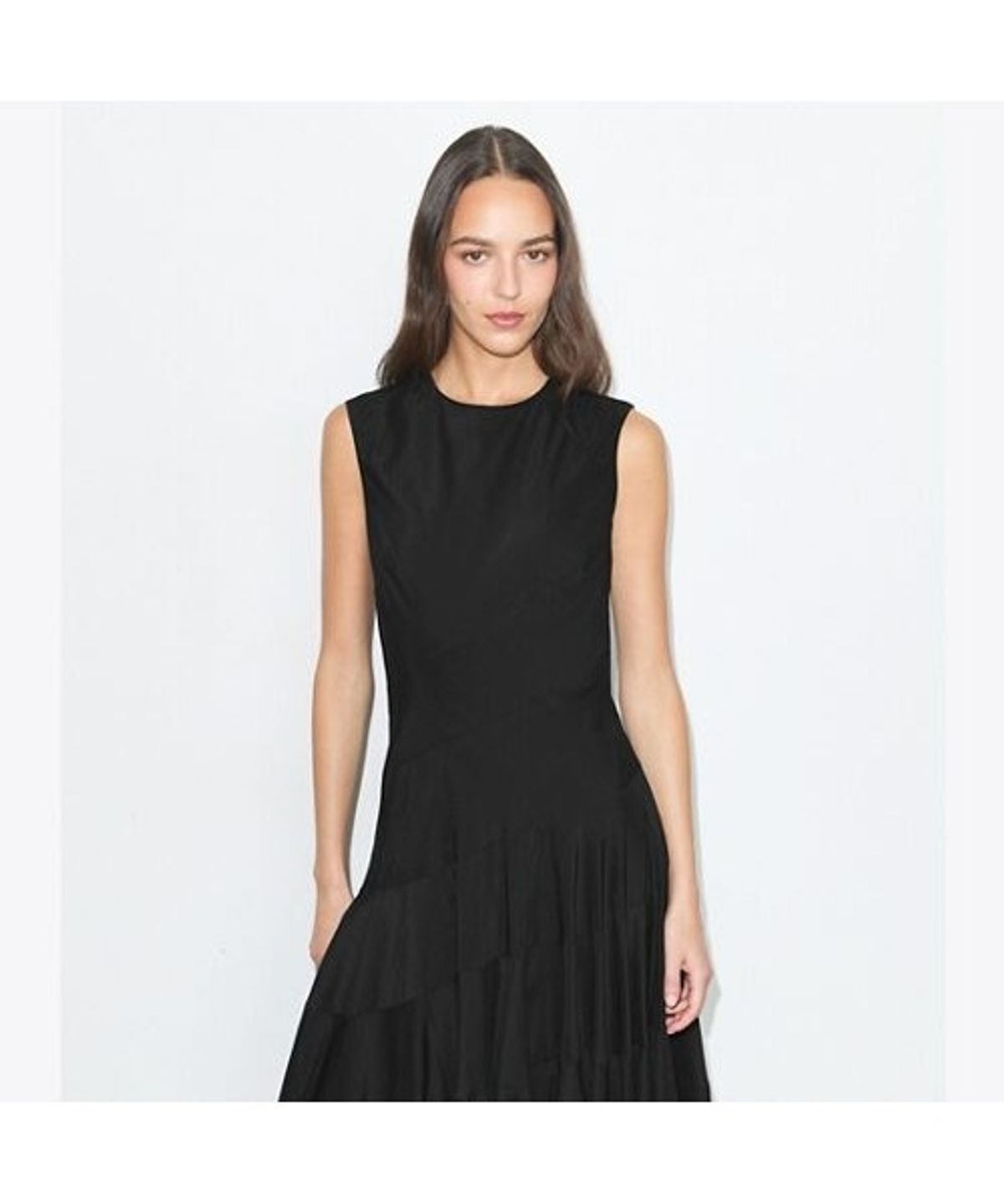 토리버치(TORYBURCH) 플레어 코튼 실크 드레스 - 블랙