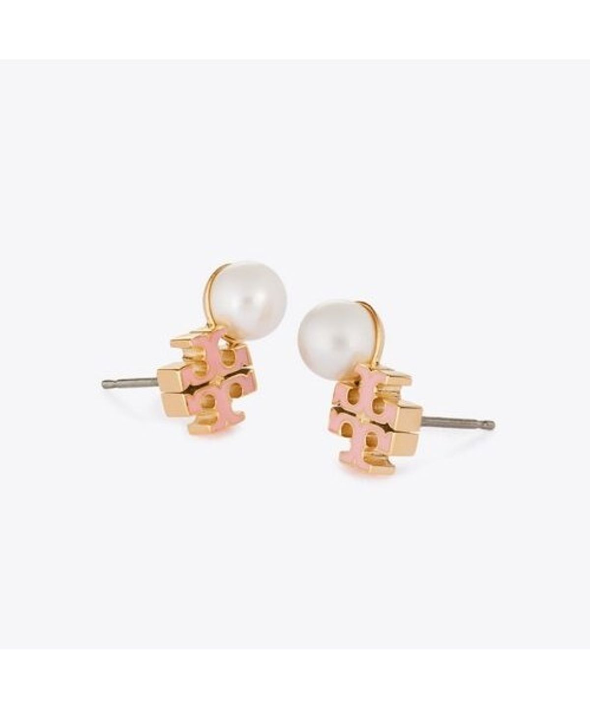 토리버치(TORYBURCH) 문댄스 로고 앤 펄 스터드 이어링 - 토리 골드 / 펄 / 핑크