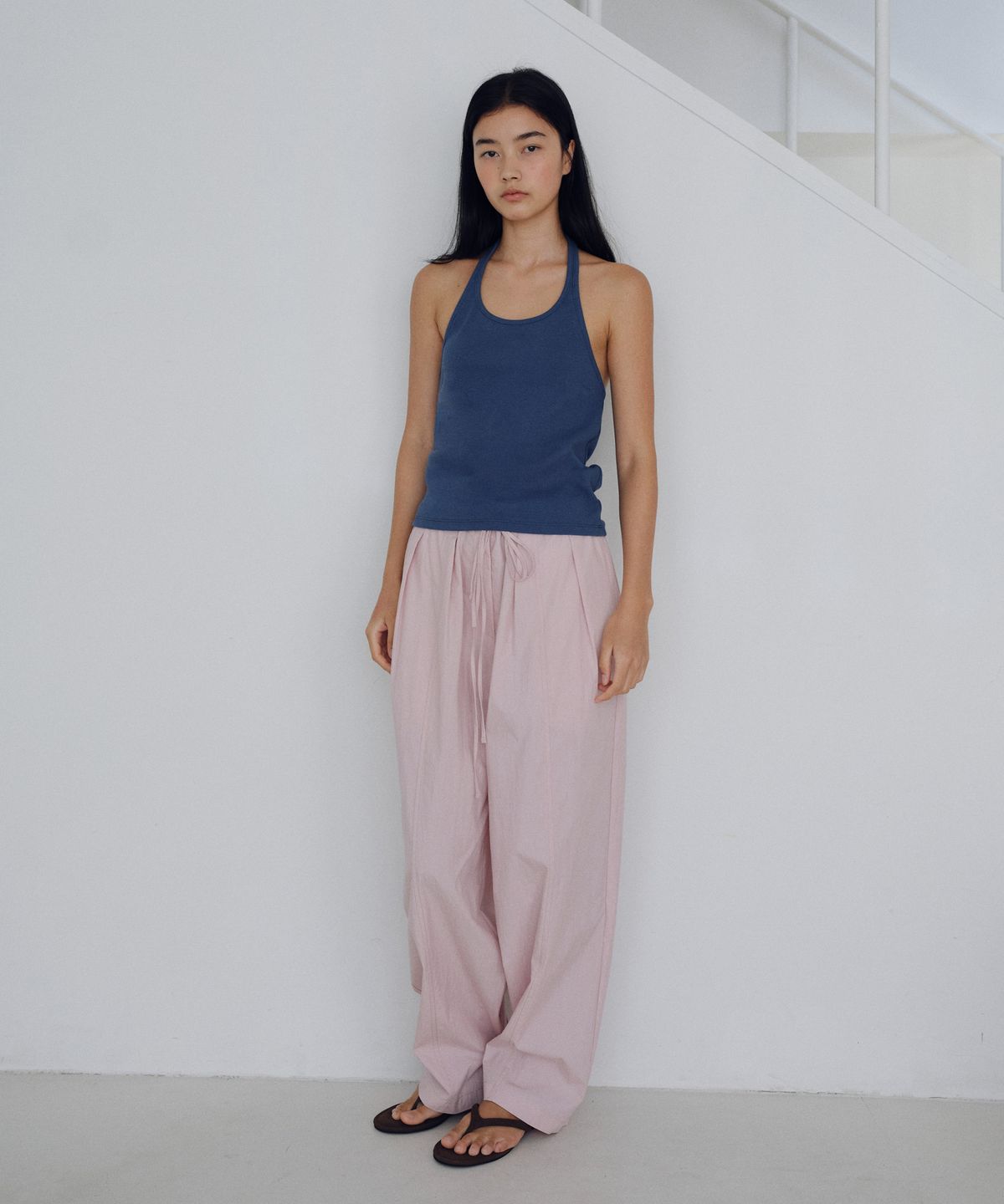 유라고(URAGO) Ribbed halter neck top
