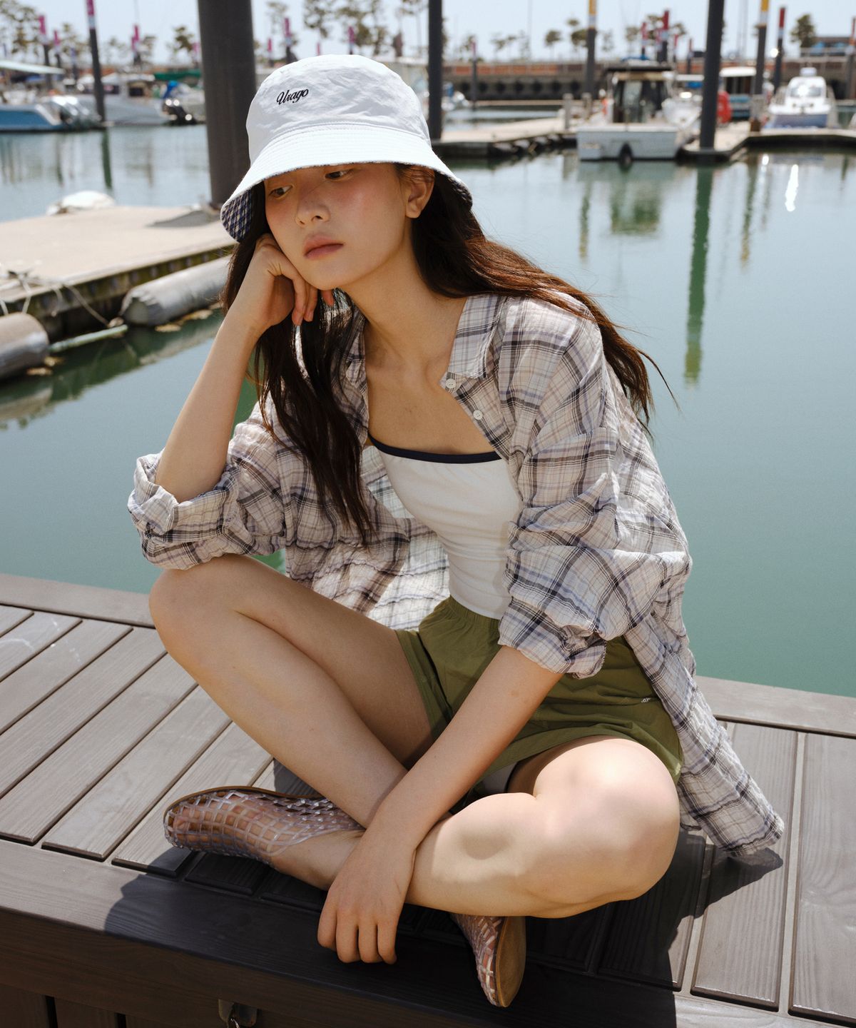 유라고(URAGO) Wrinkle check shirt