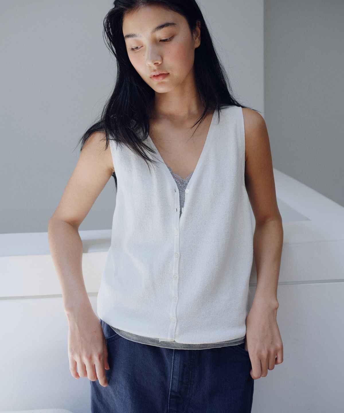 유라고(URAGO) Button-up knit vest