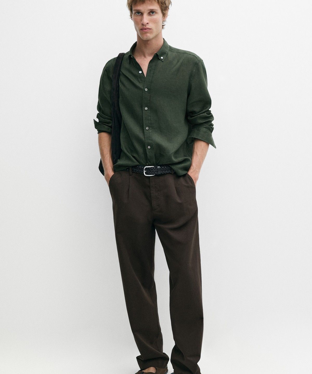 마시모두띠(MASSIMO DUTTI) 100% 린넨 레귤러핏 셔츠