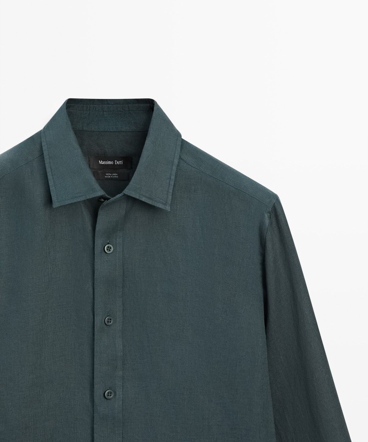 마시모두띠(MASSIMO DUTTI) 100% 린넨 슬림 핏 셔츠