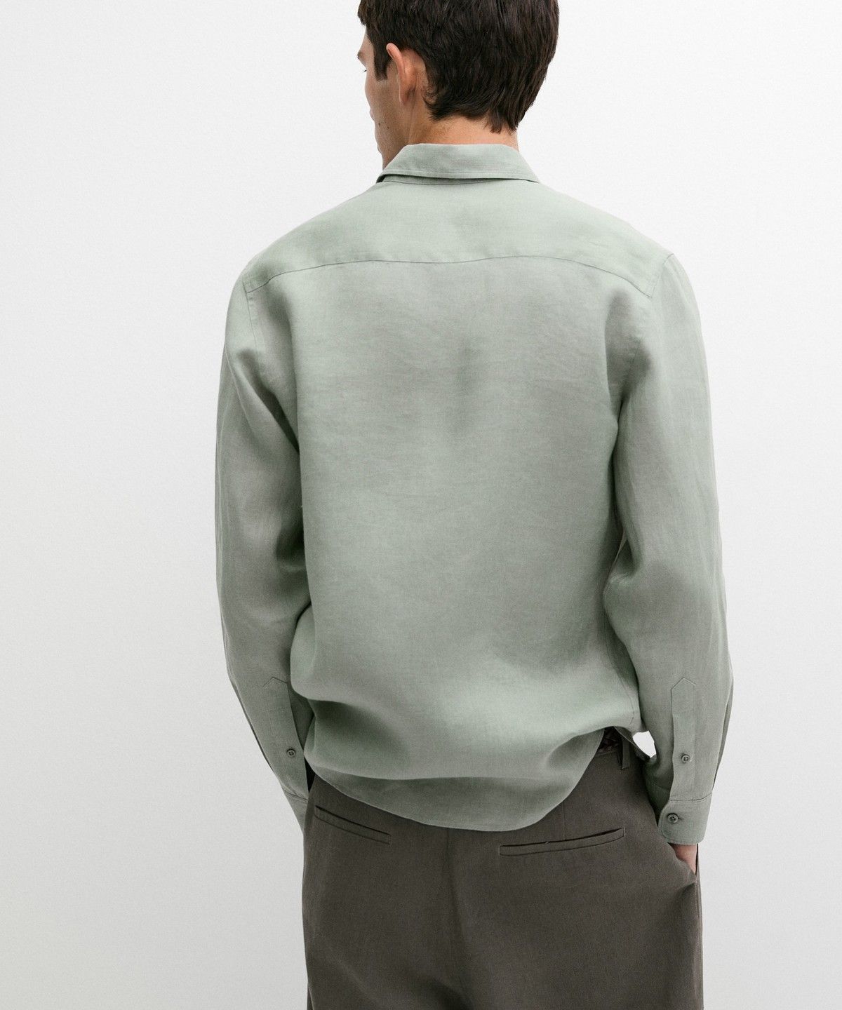 마시모두띠(MASSIMO DUTTI) 100% 린넨 슬림 핏 셔츠