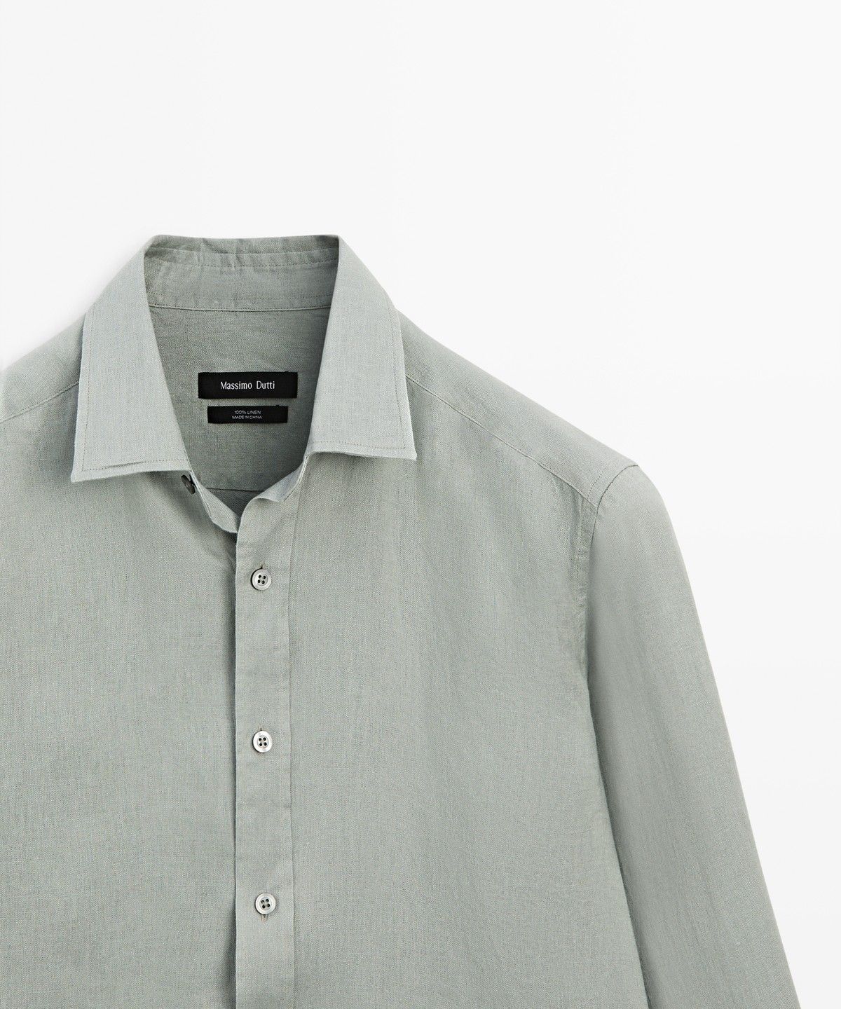 마시모두띠(MASSIMO DUTTI) 100% 린넨 슬림 핏 셔츠