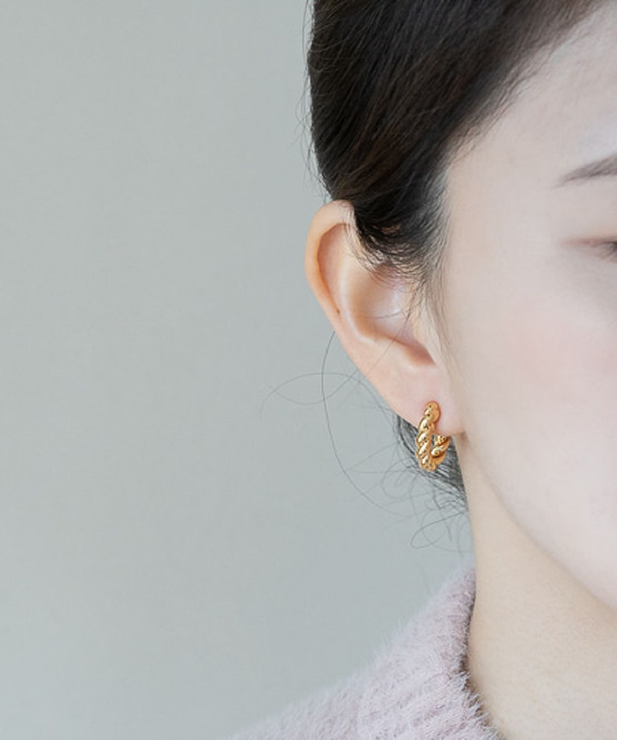 올은(ALLEUN) 실버925 꽈배기 볼드 꼬임 은 귀걸이