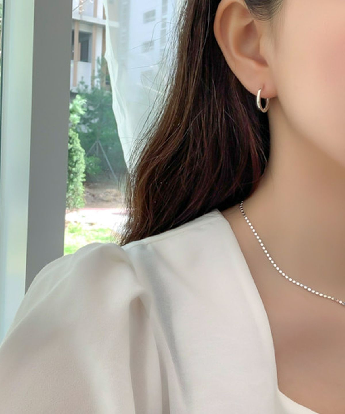 올은(ALLEUN) 실버925 평자 원터치 데일리 링 귀걸이