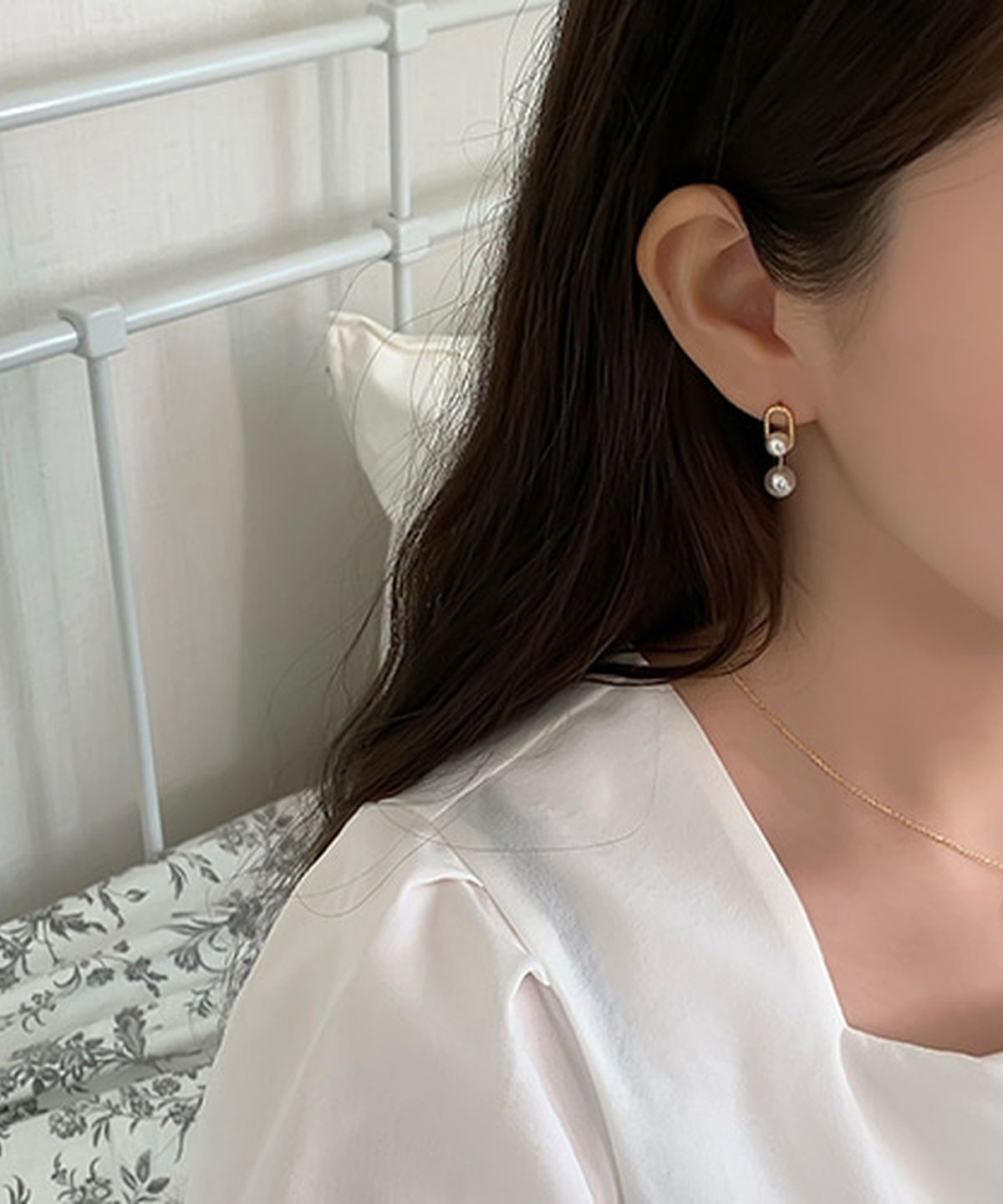 올은(ALLEUN) 실버925 꼬임 담수 남양 진주 귀걸이