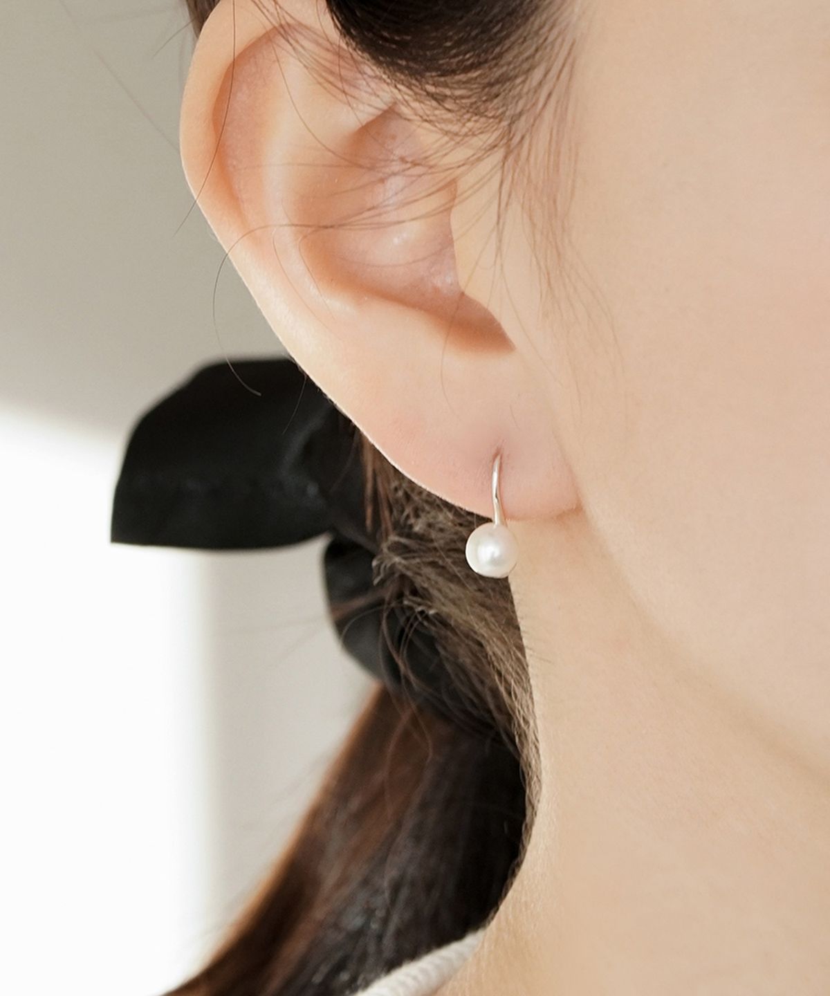 올은(ALLEUN) 실버925 후프 진주 귀걸이 핵진주 6mm 8mm