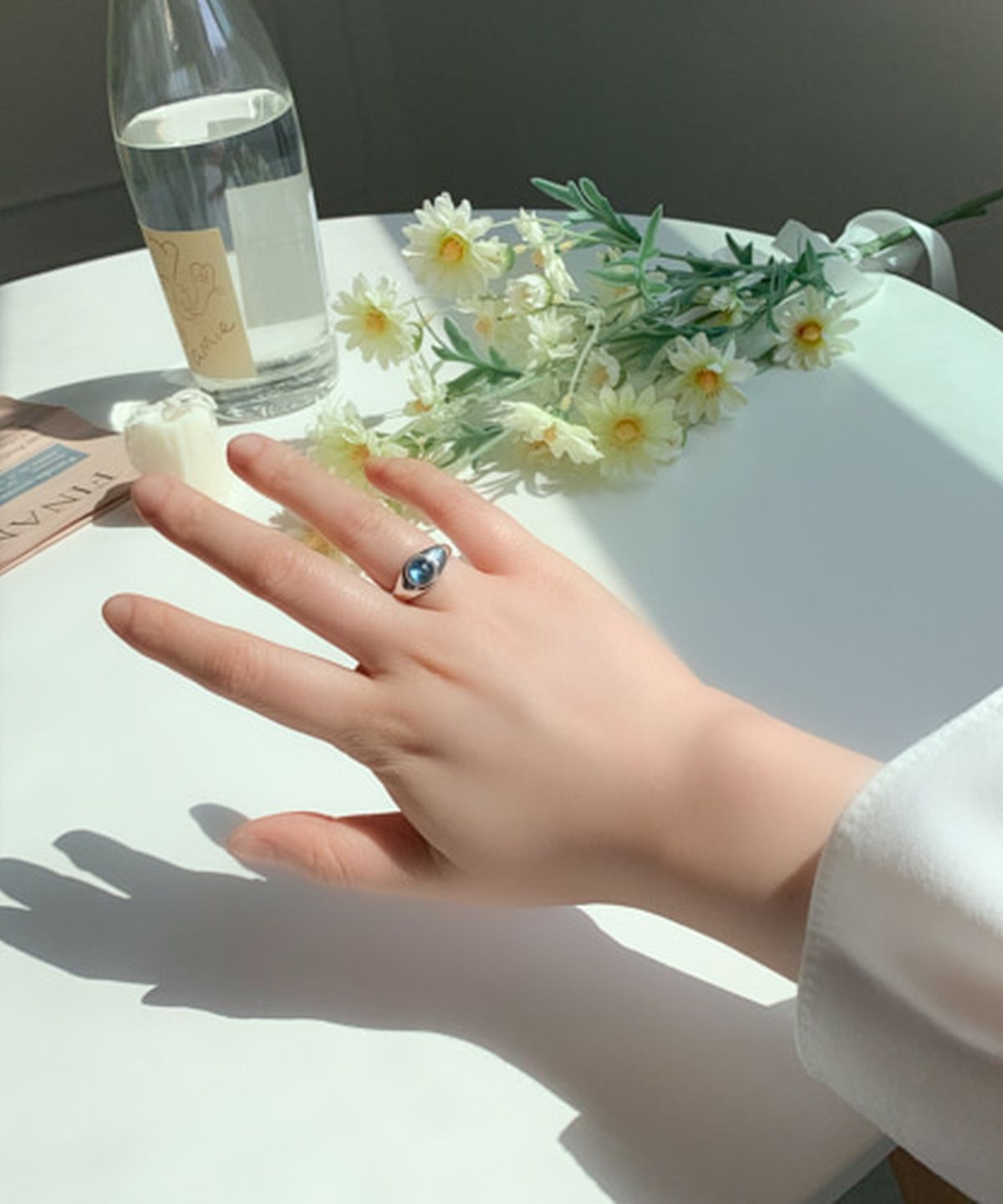 올은(ALLEUN) 실버925 천연 원석 반지 합성석 탄생석
