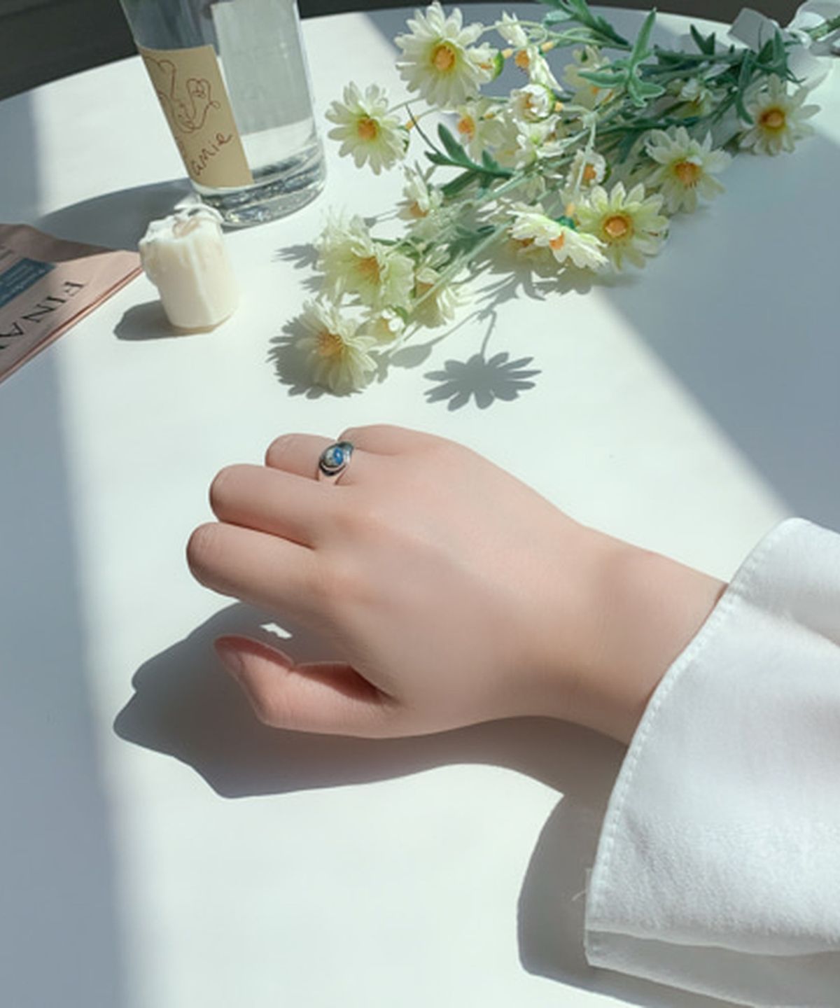 올은(ALLEUN) 실버925 천연 원석 반지 합성석 탄생석