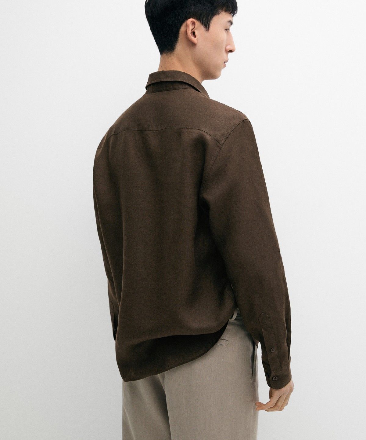 마시모두띠(MASSIMO DUTTI) 슬림 핏 100% 린넨 셔츠